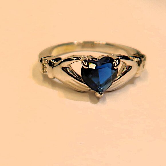 Jewelry - Tell the Surgeon Not to Drop It Silver Tone Ring Hands Holding My Blue Heart